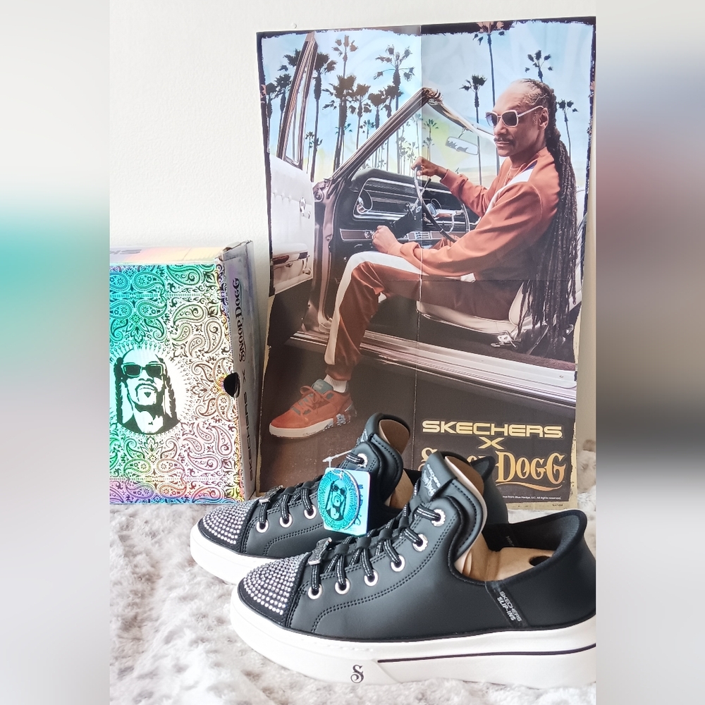 Skechers x Snoop Dogg Black Sneakers With Free Poster Women's Size 9 - Picture 5 of 6
